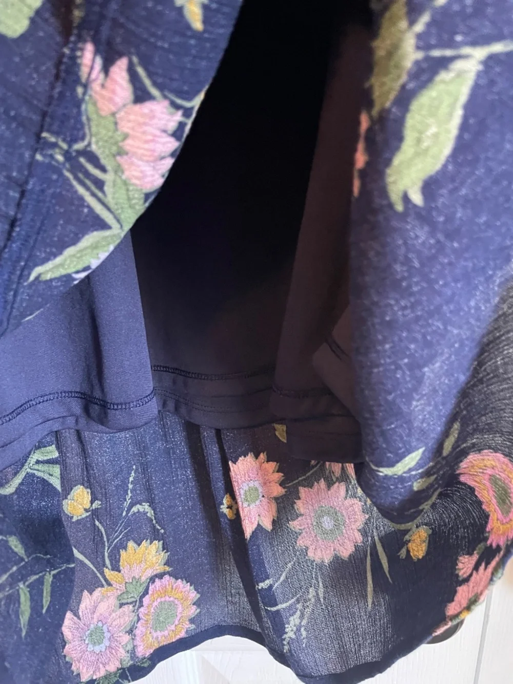 Old Navy Boho Cottagecore Peasant Style Whimsical Navy Floral Dress, Size XL - Picture 7 of 13
